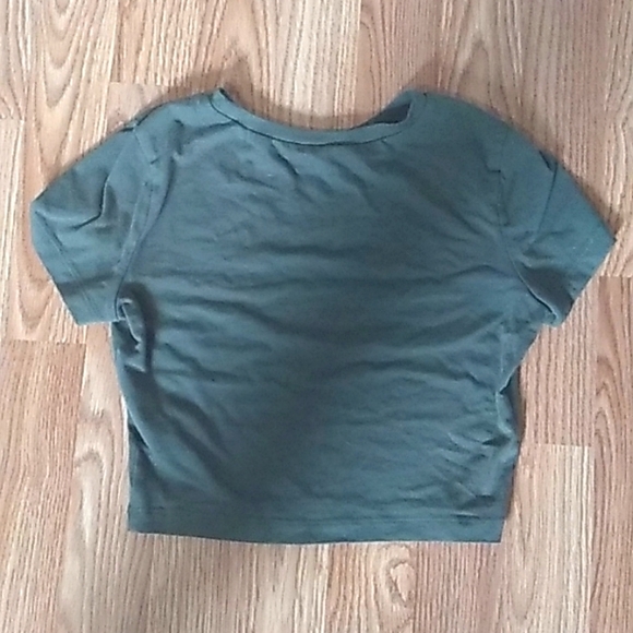 Dark green crop top shirt xs-woman - Picture 2 of 2